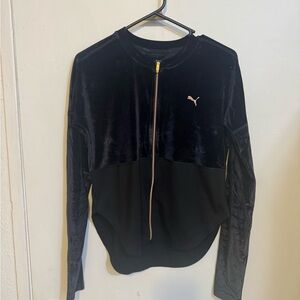 Puma Black Velvet Zip-Up Jacket